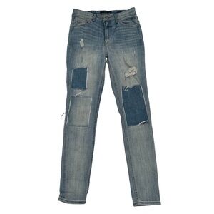 Lucky Brand Bridgette High Rise Skinny Patch Distressed Jeans Size 0 Women’s